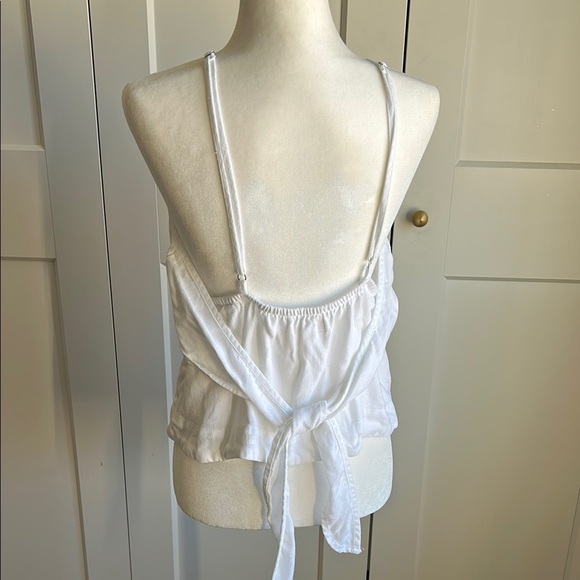 Cloth & Stone White Sleeveless Top with Back Tie | Medium - Picture 5 of 6